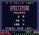 Spectipede — Title screen