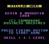 Stellar Wars — Title screen