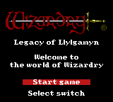 Wizardry II : Llylgamyn no Isan — Title screen
