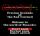 Wizardry : Proving Grounds of the Mad Overlord — Title screen