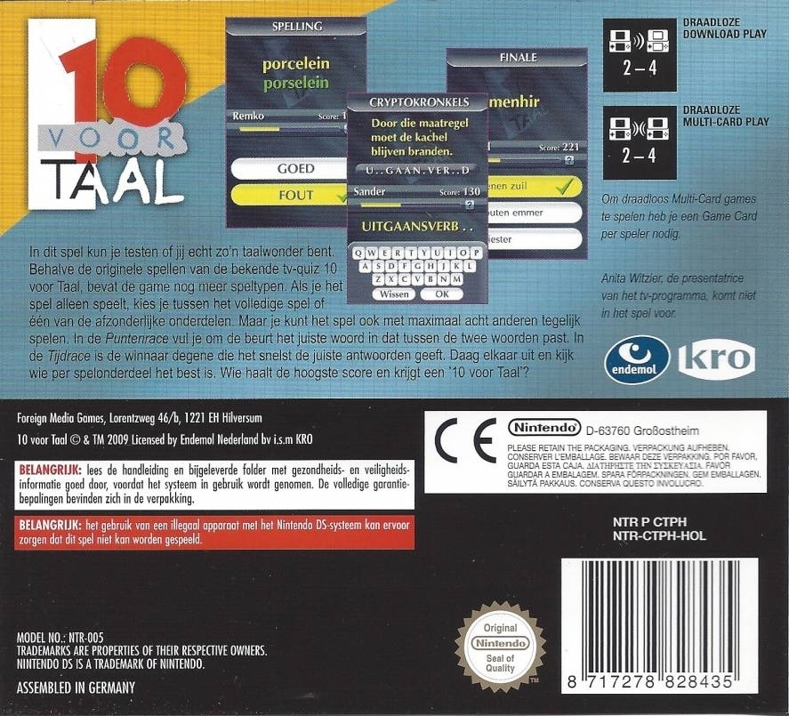 10 Voor Taal — Box back