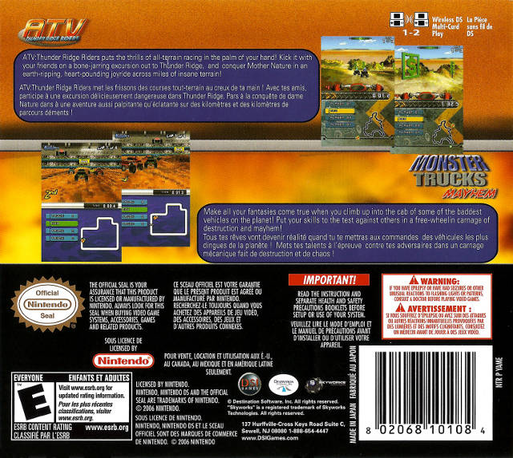 2 Game Pack! - Monster Trucks Mayhem + ATV - Thund — Box back