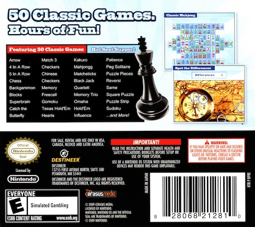 50 Jeux Incontournables — Box back