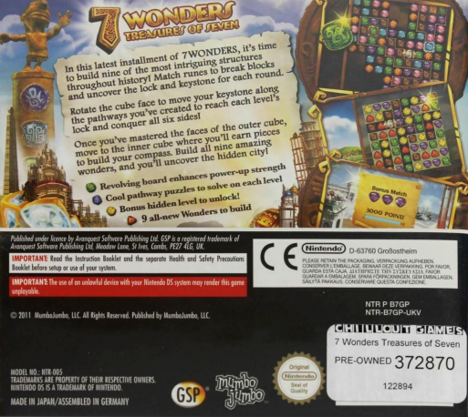 7 Wonders - Treasures of Seven — Box back