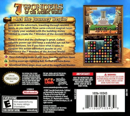 7 Wonders Of The Ancient World — Box back