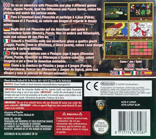 Adventures Of Pinocchio — Box back