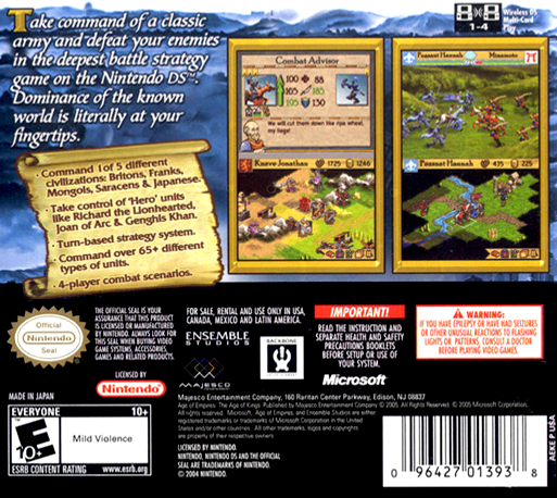 Age of Empires - The Age of Kings — Box back