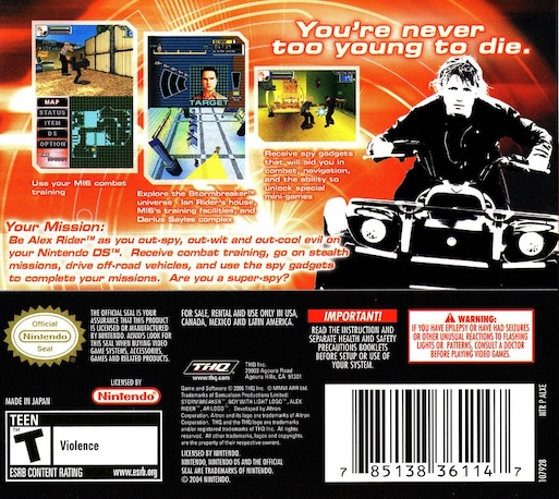 Alex Rider - Stormbreaker — Box back