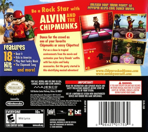 Alvin and the Chipmunks - Chipwrecked — Box back