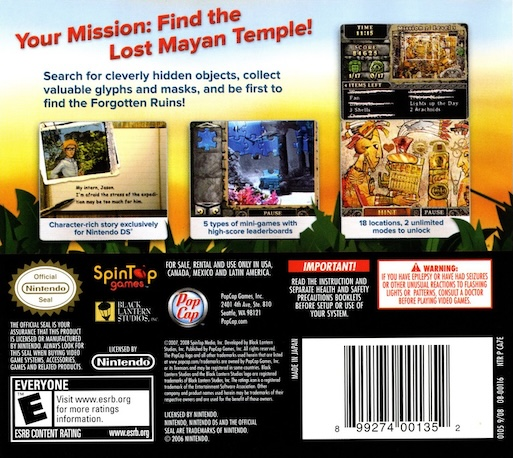 Amazing Adventures - The Forgotten Ruins — Box back