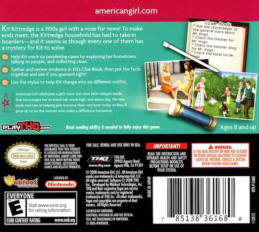 American Girl : Kit Mystery Challenge! — Box back