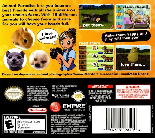 Animal Paradise — Box back