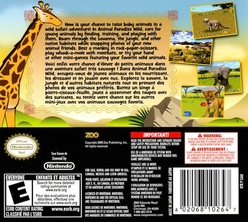 Animal Paradise Wild — Box back