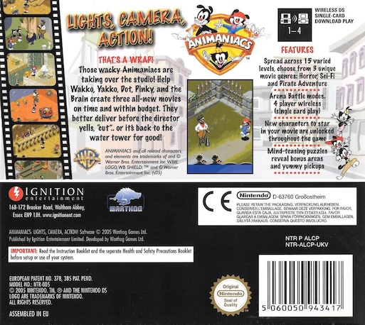 Animaniacs - Lights Camera Action — Box back