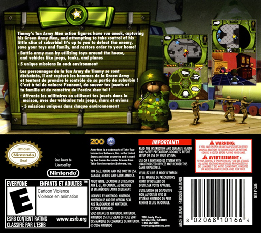 Army Men - Soldiers of Misfortune — Box back