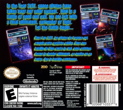 Astro Invaders — Box back