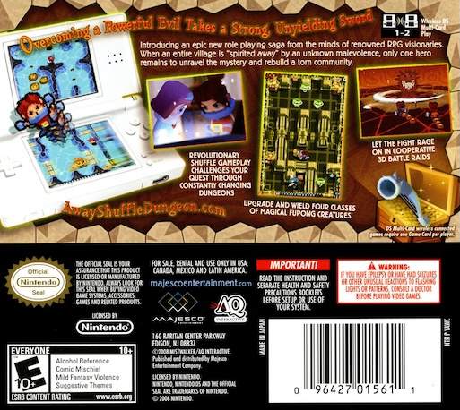 Away - Shuffle Dungeon — Box back