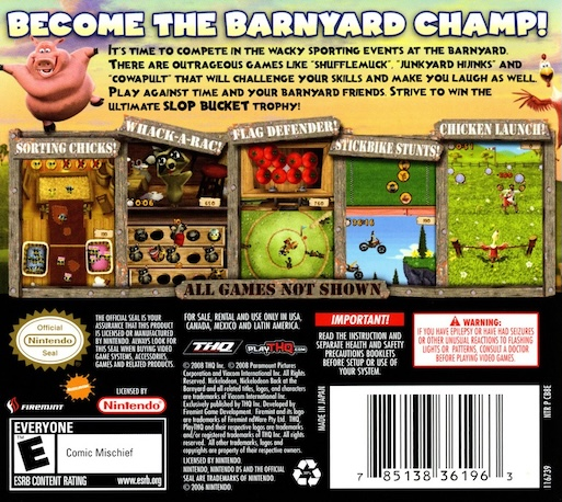 Back at the Barnyard - Slop Bucket Games — Box back