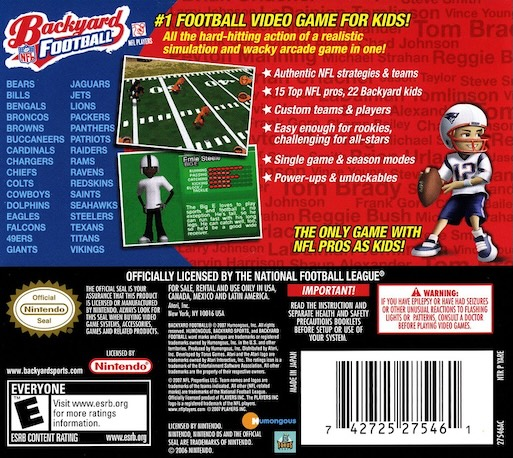 Backyard Football — Box back