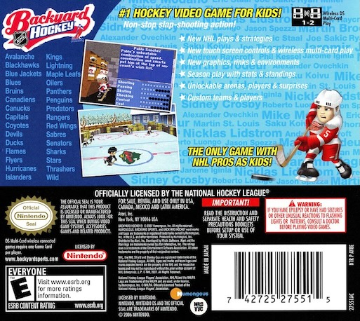 Backyard Hockey — Box back