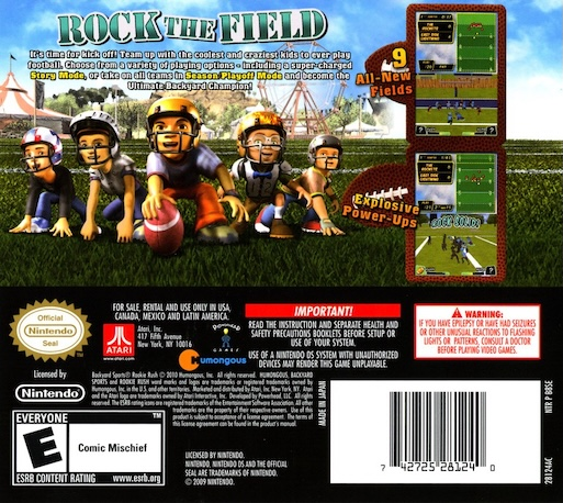 Backyard Sports - Rookie Rush — Box back