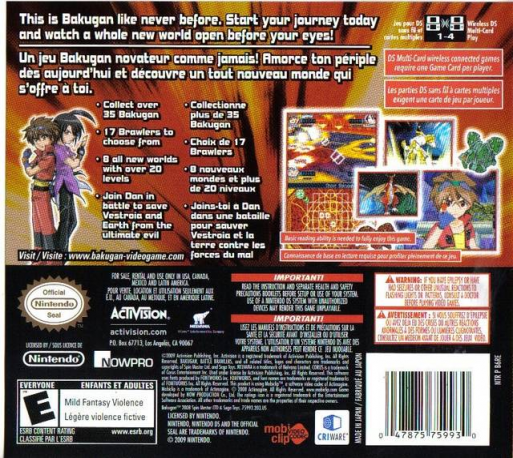 Bakugan : Battle Brawlers — Box back