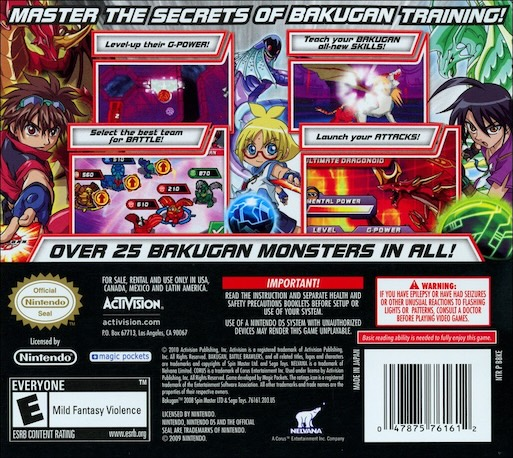 Bakugan: Battle Brawlers: Battle Trainer — Box back