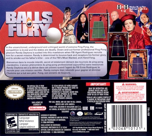 Balls Of Fury — Box back