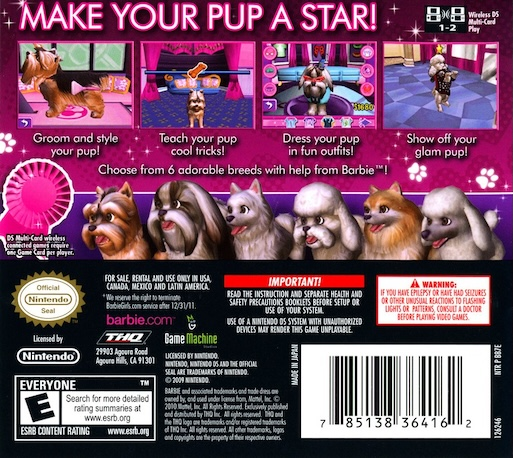 Barbie - Groom and Glam Pups — Box back
