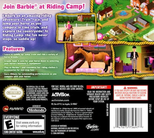 Barbie Horse Adventures - Riding Camp — Box back
