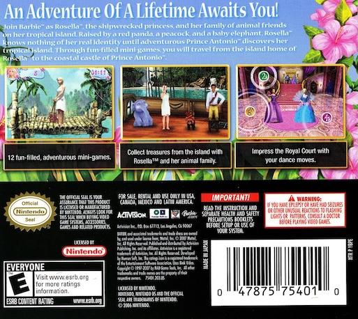 Barbie as the Island Princess — Box back