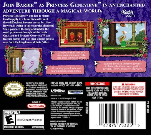 Barbie in the 12 Dancing Princesses — Box back
