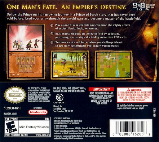 Battles of Prince of Persia — Box back
