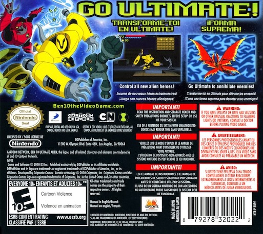 Ben 10 - Ultimate Alien - Cosmic Destruction — Box back