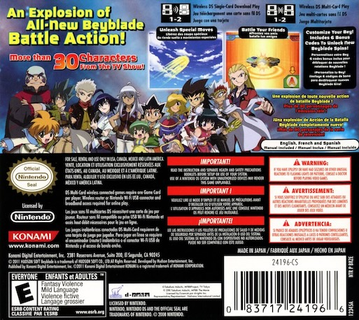 Beyblade - Metal Masters — Box back