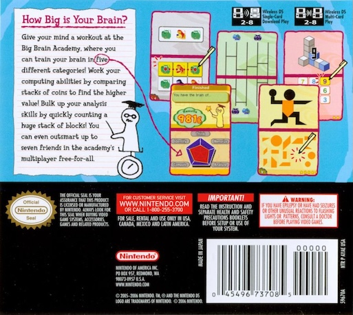 Big Brain Academy — Box back