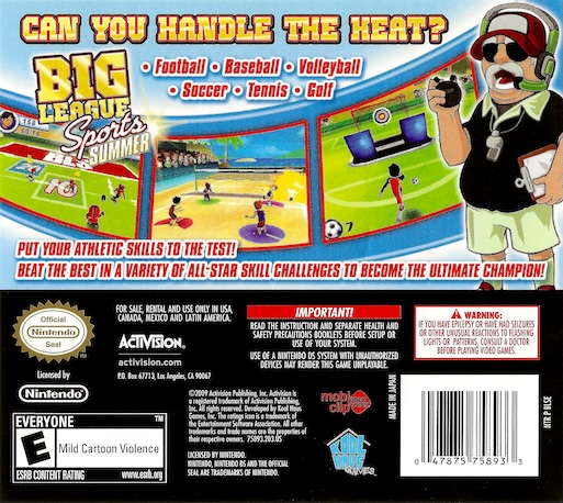 Big League Sports - Summer — Box back