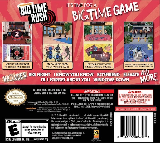 Big Time Rush : Backstage Pass — Box back
