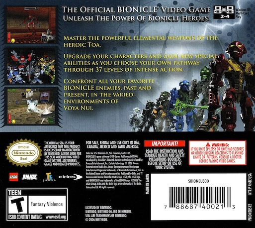 Bionicle Heroes — Box back