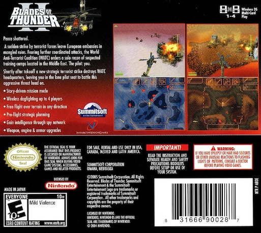 Blades of Thunder II — Box back