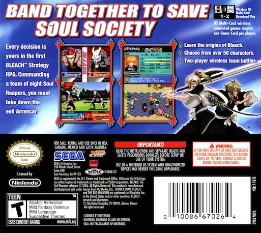 Bleach - The 3rd Phantom — Box back
