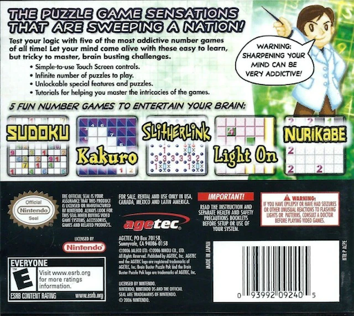 Brain Buster : Puzzle Pak — Box back