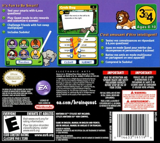 Brain Quest - Grades 3 & 4 — Box back