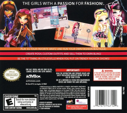 Bratz: Fashion Boutique — Box back