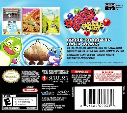 Bubble Bobble Double Shot — Box back
