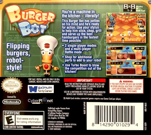 Burger Bot — Box back