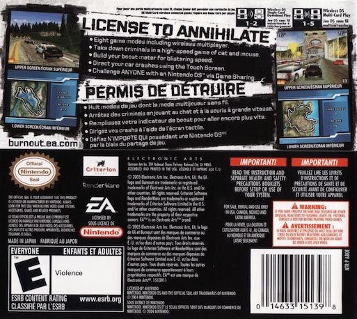 Burnout Legends — Box back