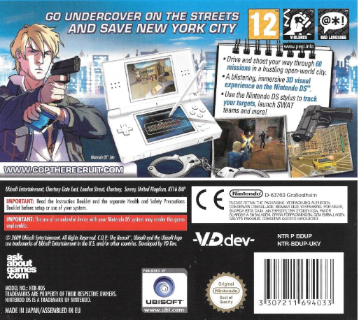 C.O.P. : The Recruit — Box back