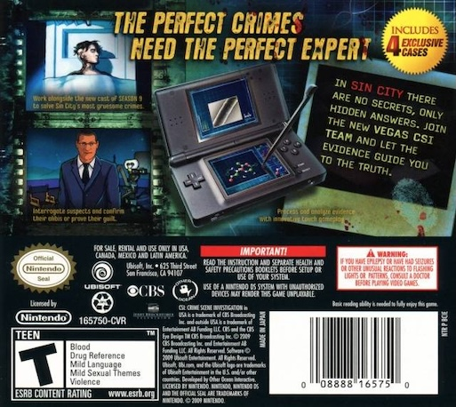 CSI - Crime Scene Investigation - Deadly Intent -  — Box back