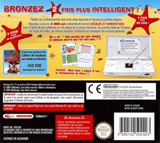 Cahier De Vacances Pour Adultes 2 — Box back